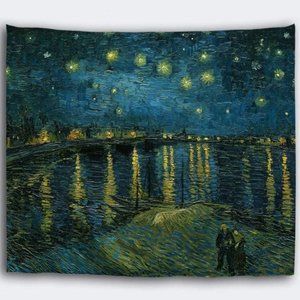 Starry Night Over the Rhone Vincent Van Gogh Big Wall Art Hanging Tapestry New